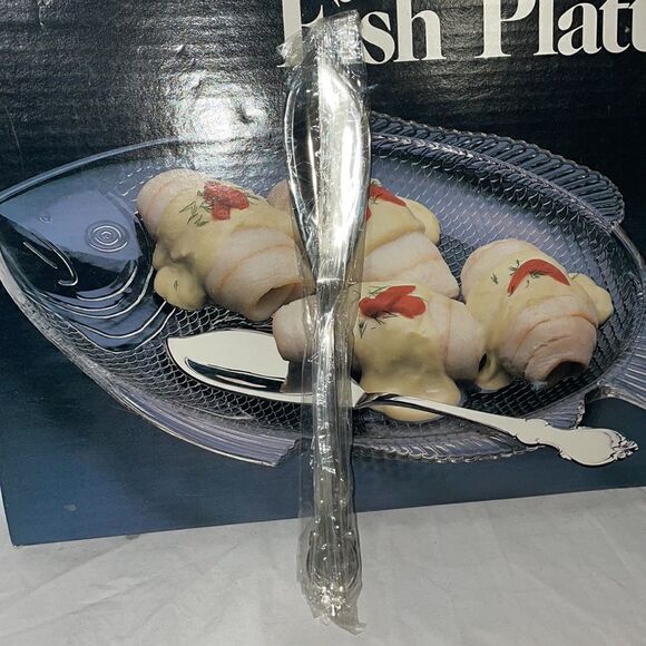 Leonard silver Crystal Fish Patter with silver plated server - Picture 5 of 5